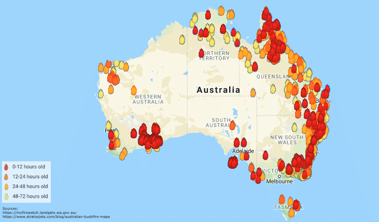 Australian Bushfires Map