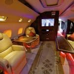 Interior of a private jet